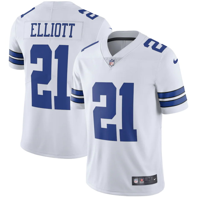 mens nike ezekiel elliott white dallas cowboys vapor limited player jersey